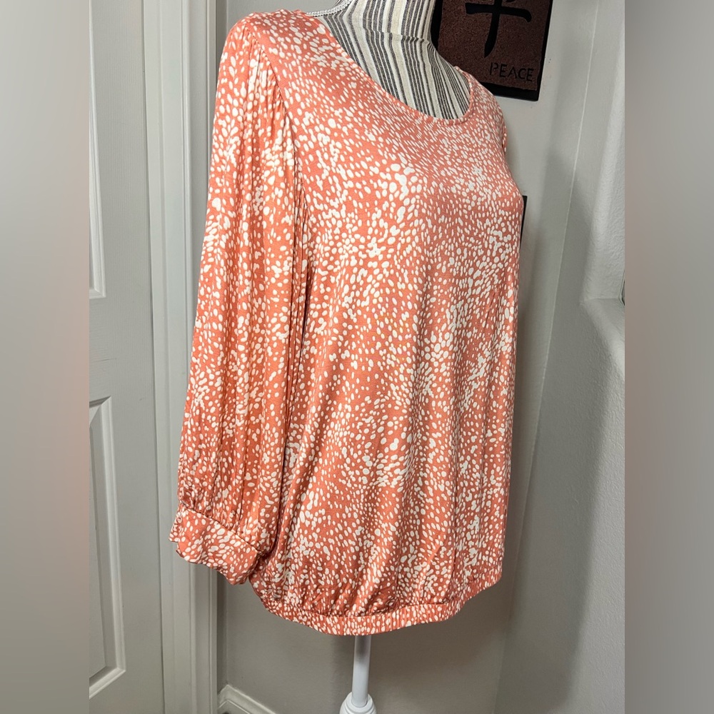 Simply Vera Vera Wang NWOT Peach Banded-Hem Draped Top plus size XXL - Picture 8 of 11